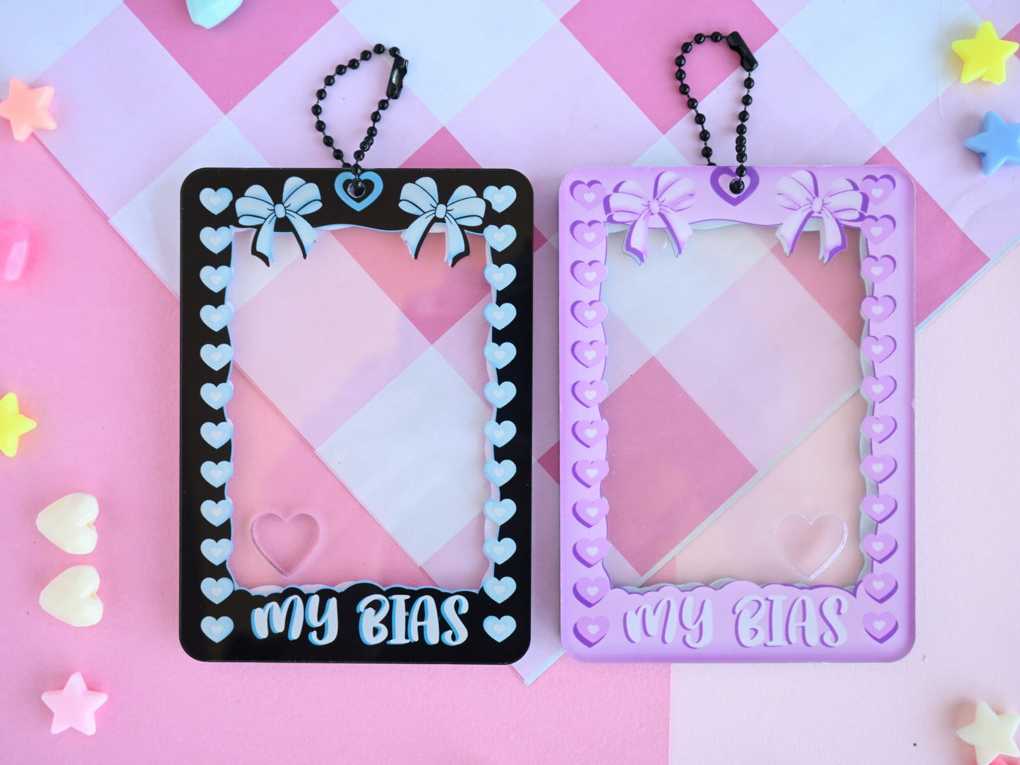 Double Window pc holder My bias acrylic card holder kpop photocard cardholder keychain Gift for fans