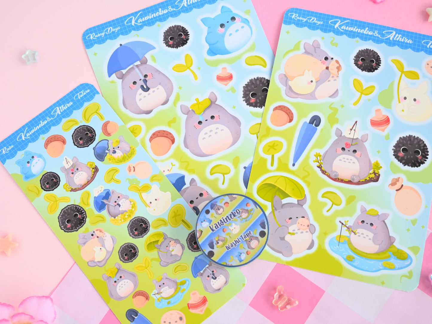 Totoro winter adventure Studio Ghibli inspired stickers and washi tape