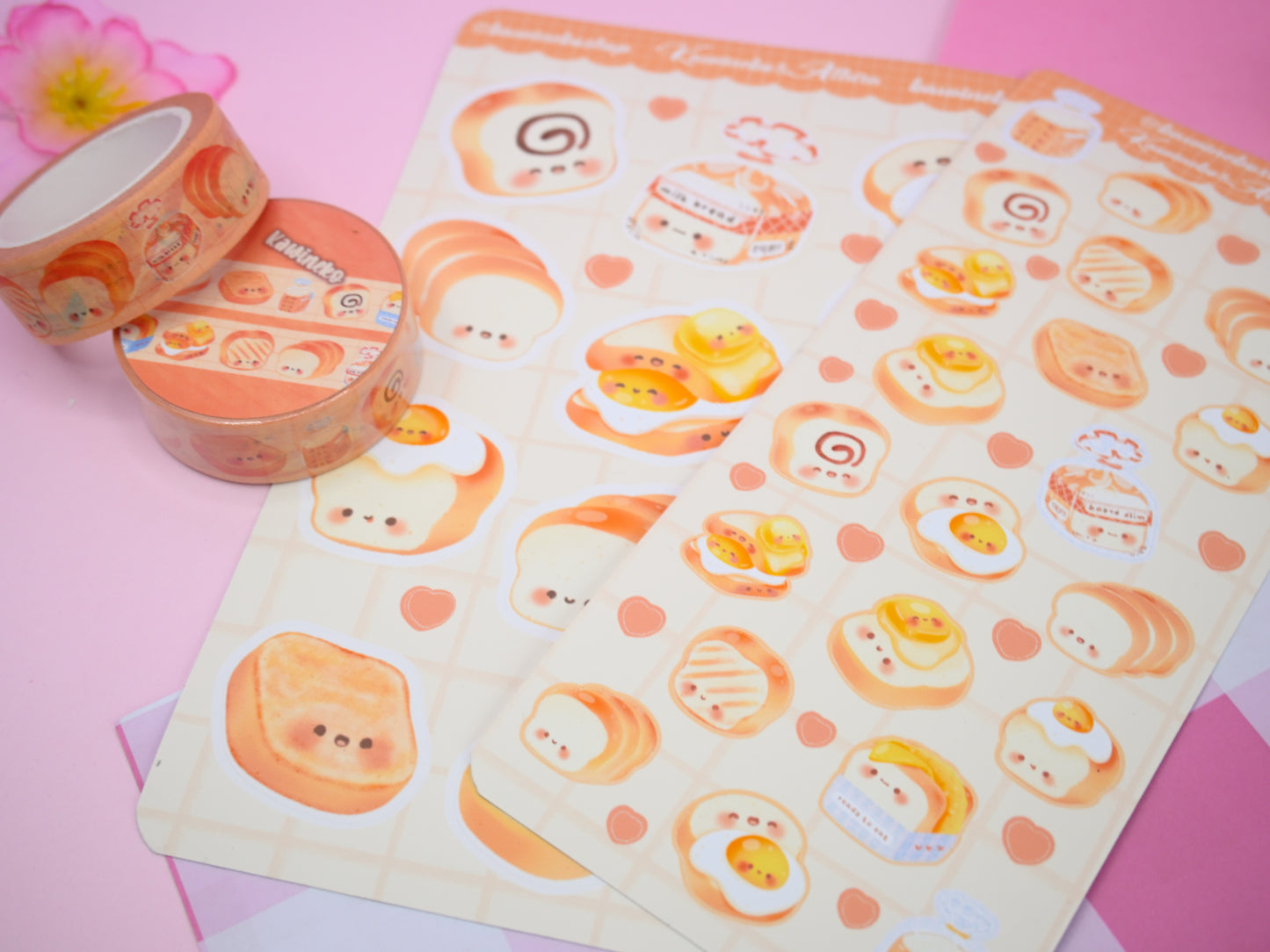 Cute loaf cafe inspired stickers and washi tape bread