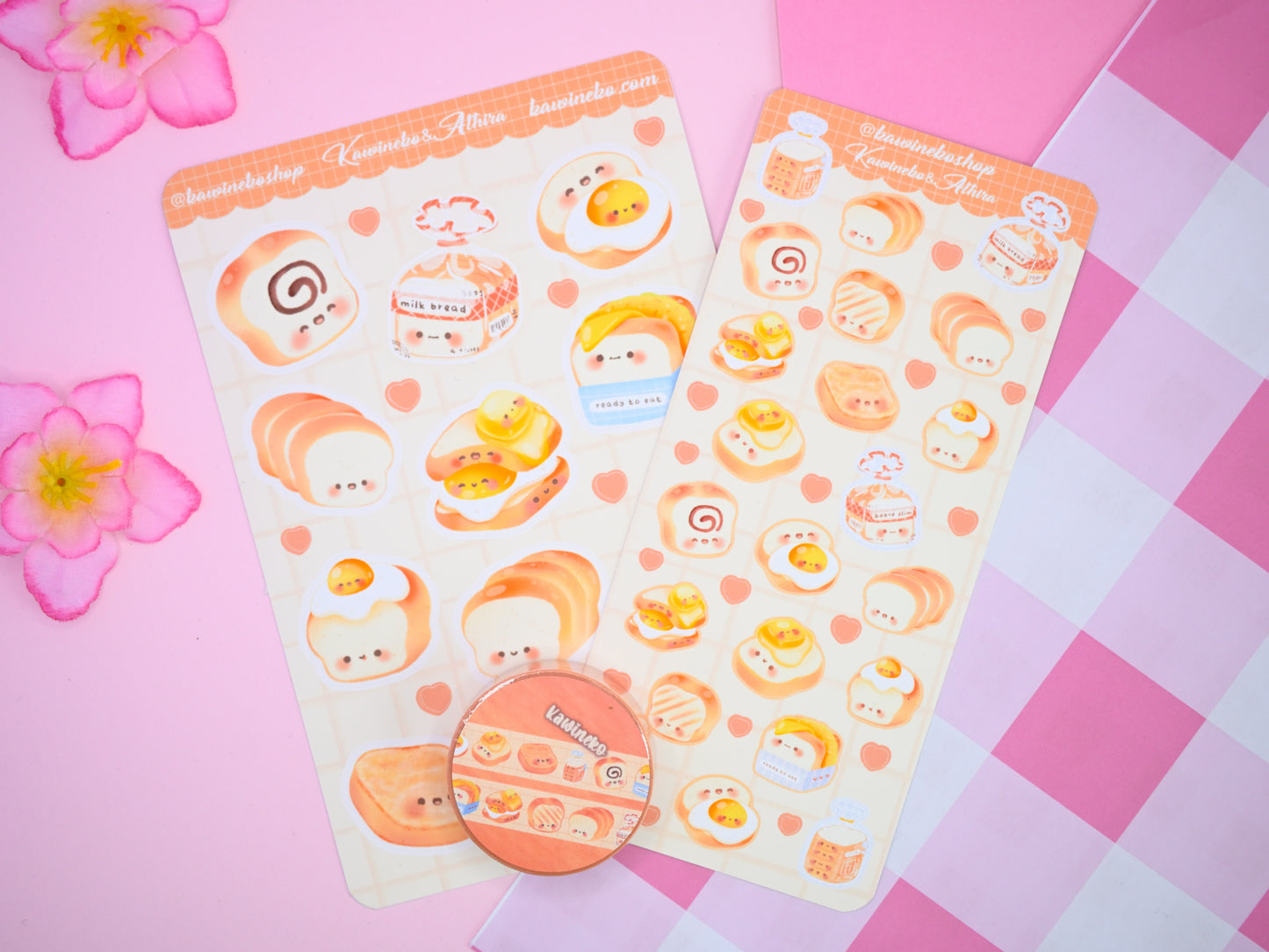 Cute loaf cafe inspired stickers and washi tape bread