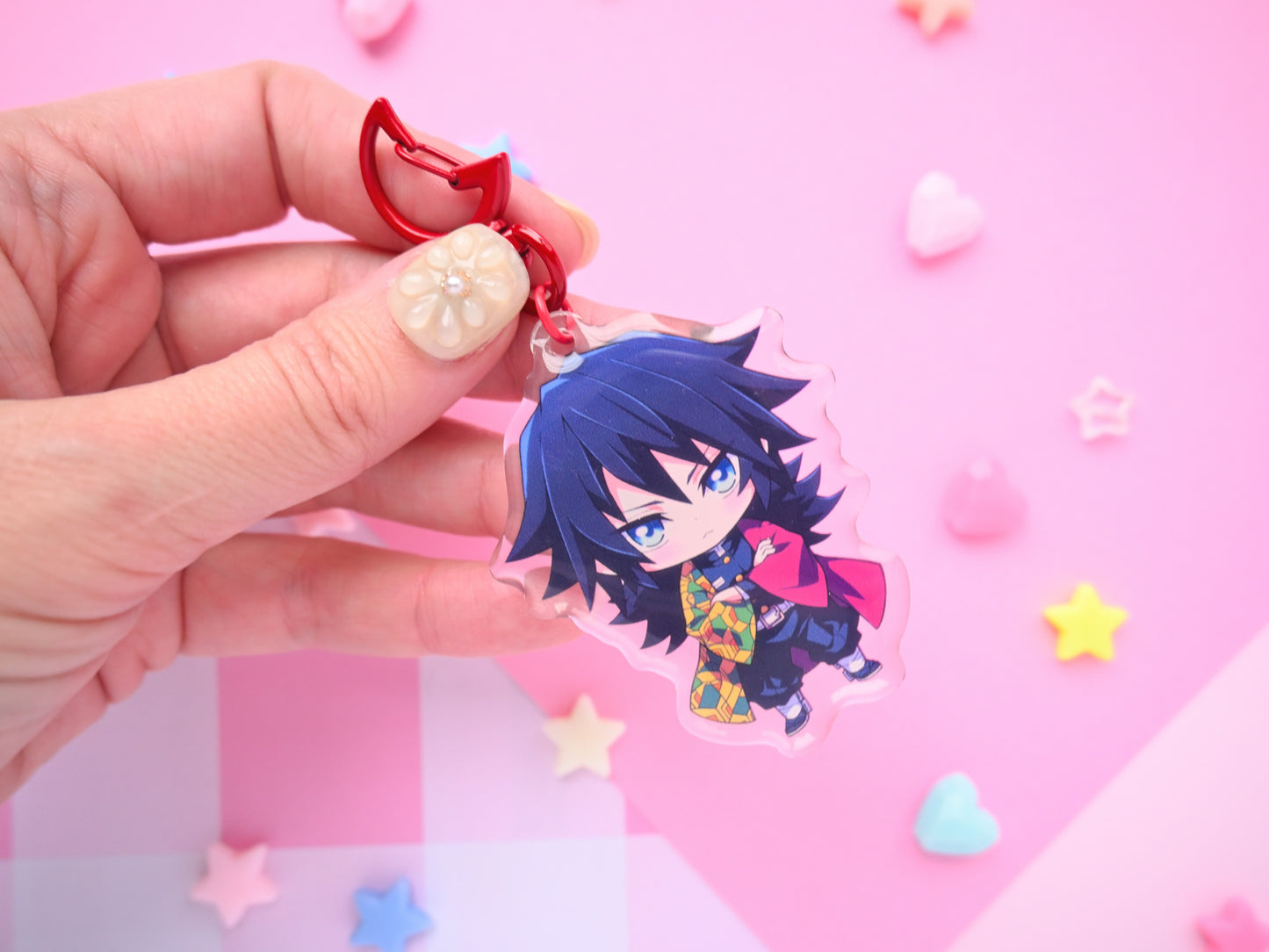 Keychain Giyu Tomioka anime manga Demon Slayer accessories