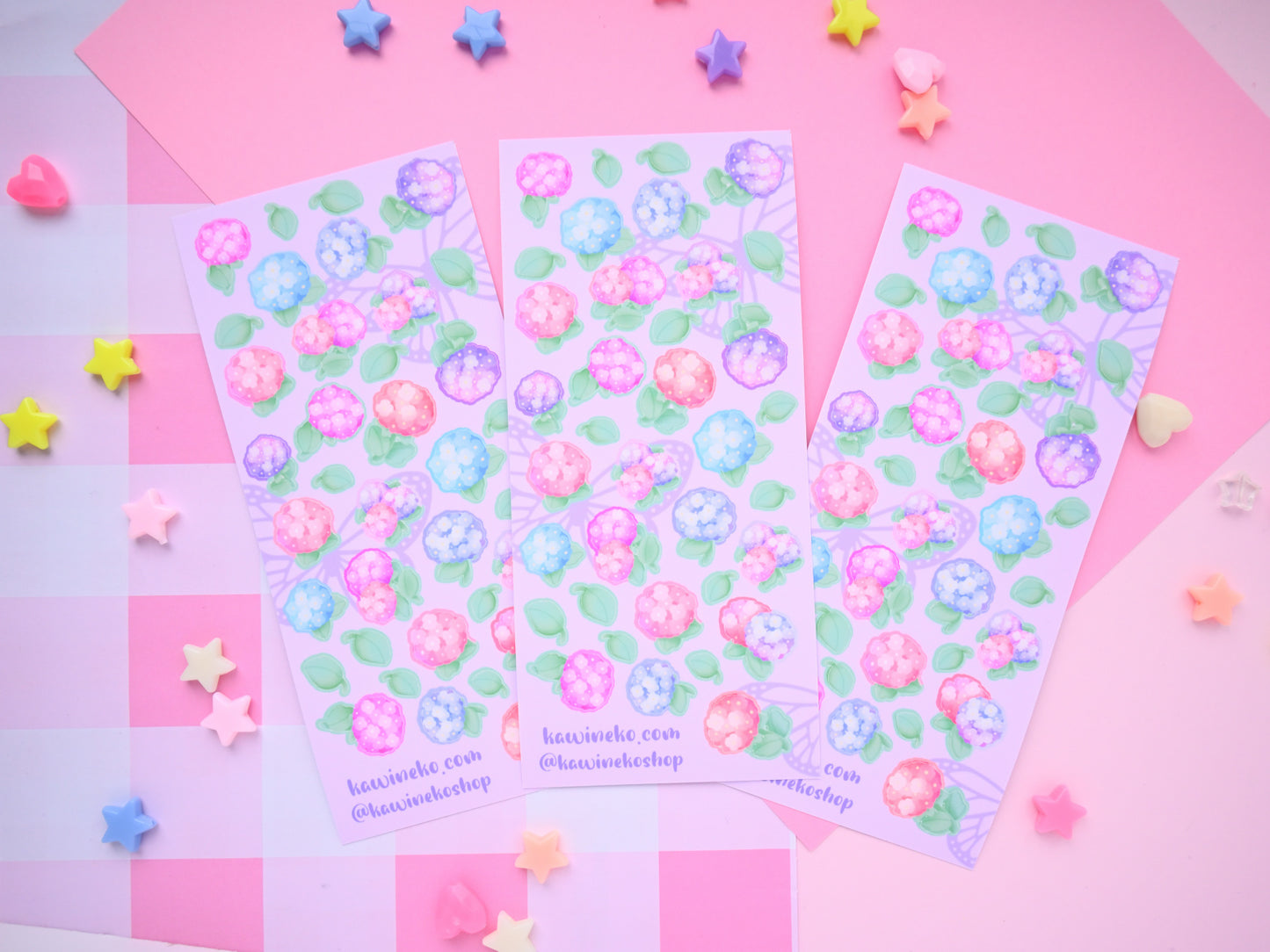 cute pastel hydrangeas flower stickers polcos toploaders journaling