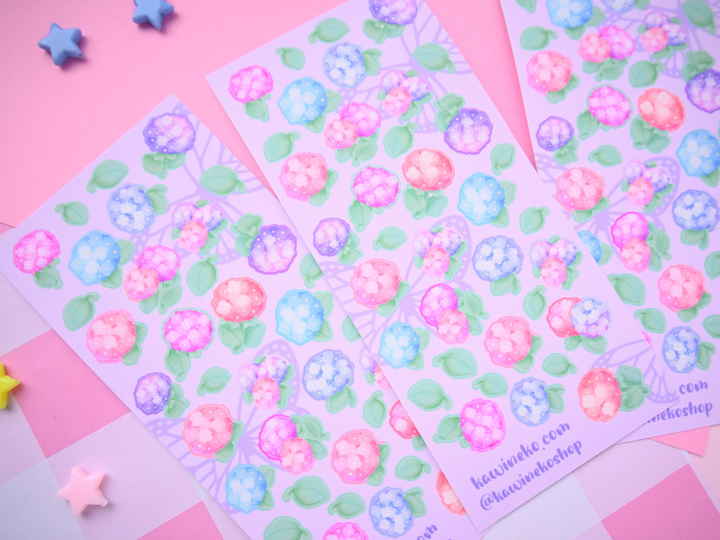 cute pastel hydrangeas flower stickers polcos toploaders journaling