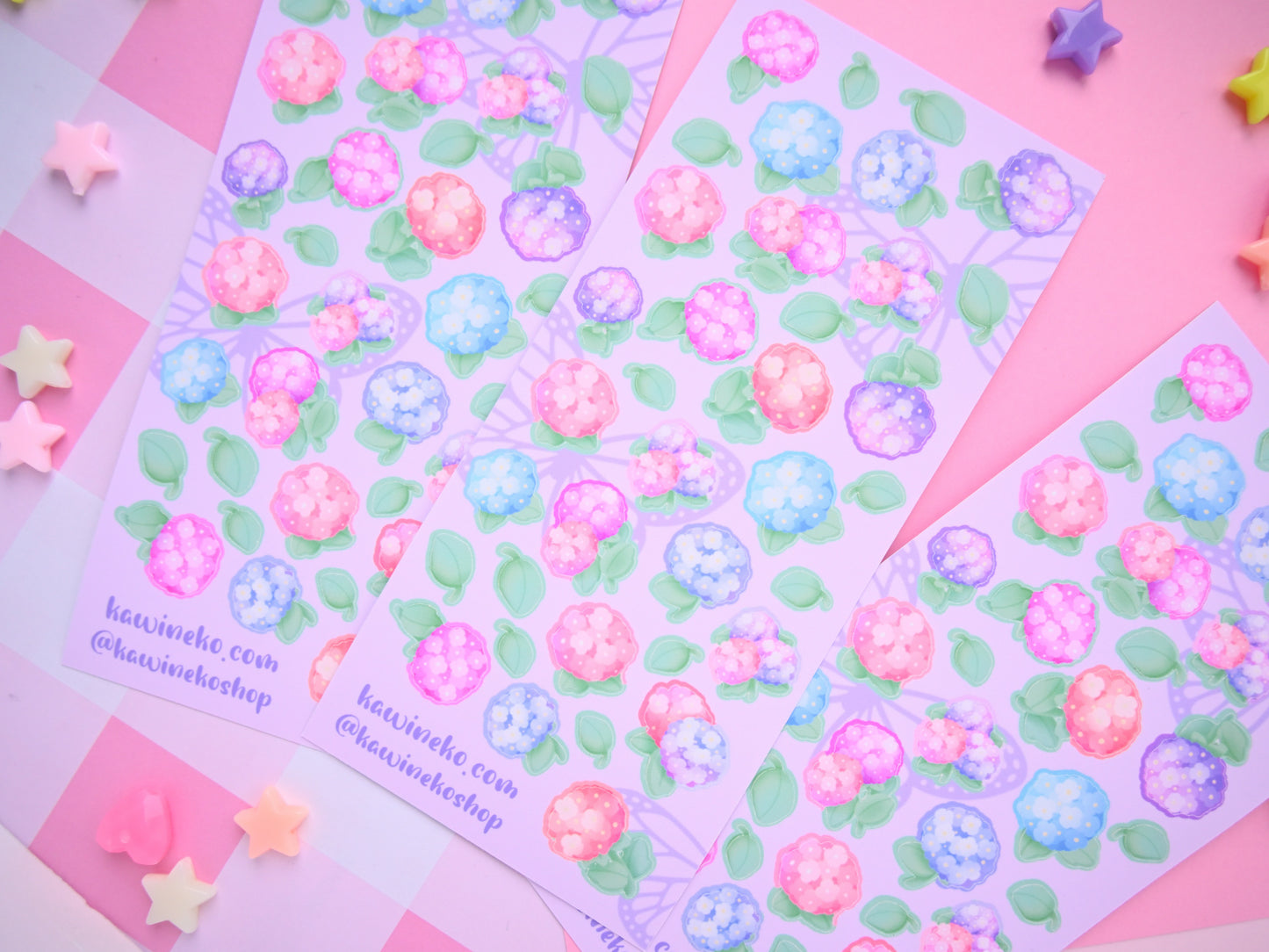 cute pastel hydrangeas flower stickers polcos toploaders journaling