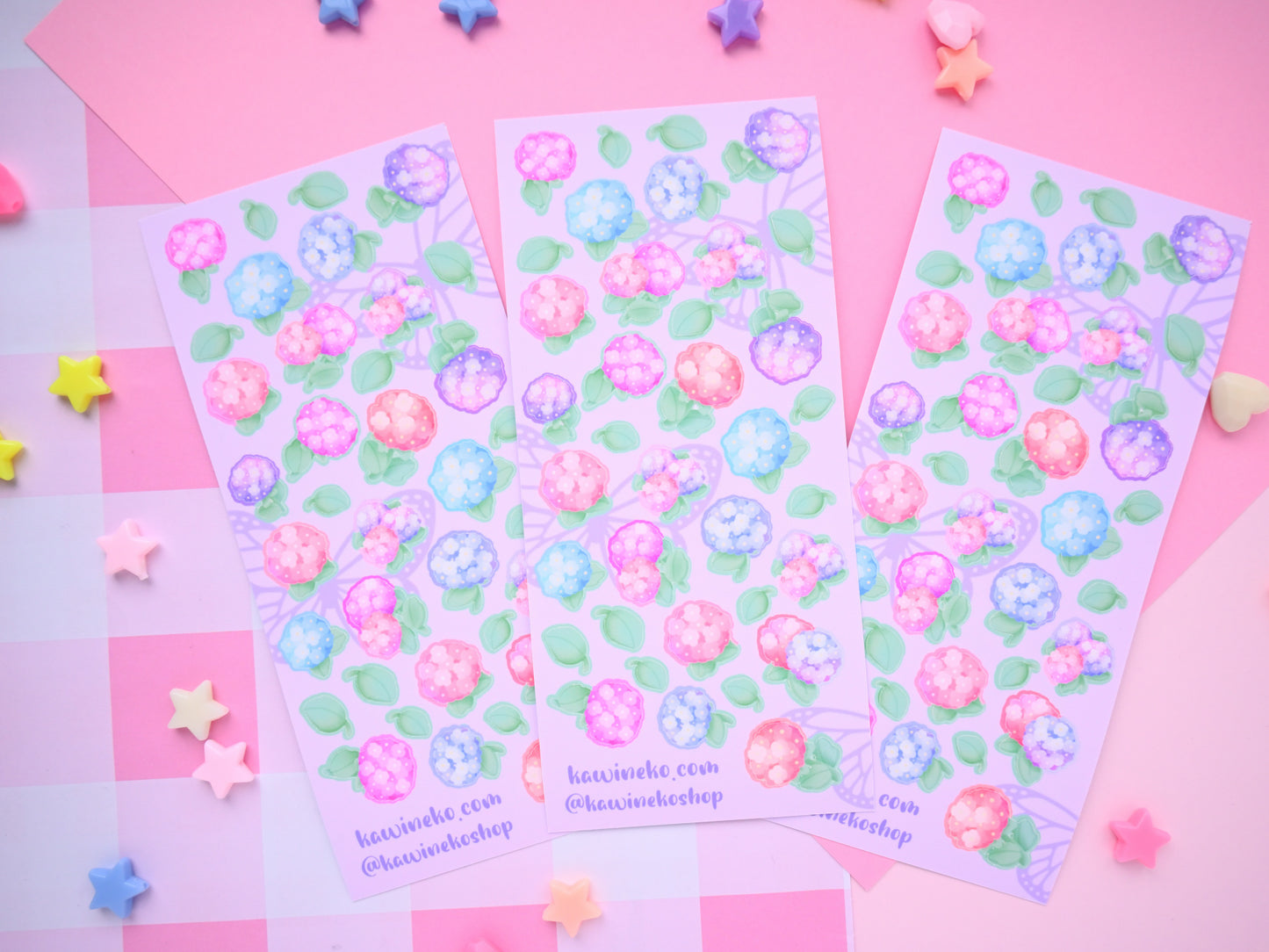 cute pastel hydrangeas flower stickers polcos toploaders journaling