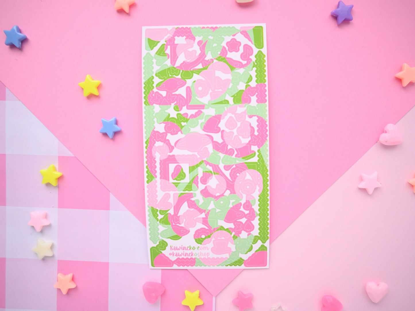 watermelon little shapes sticker sheets with little decos