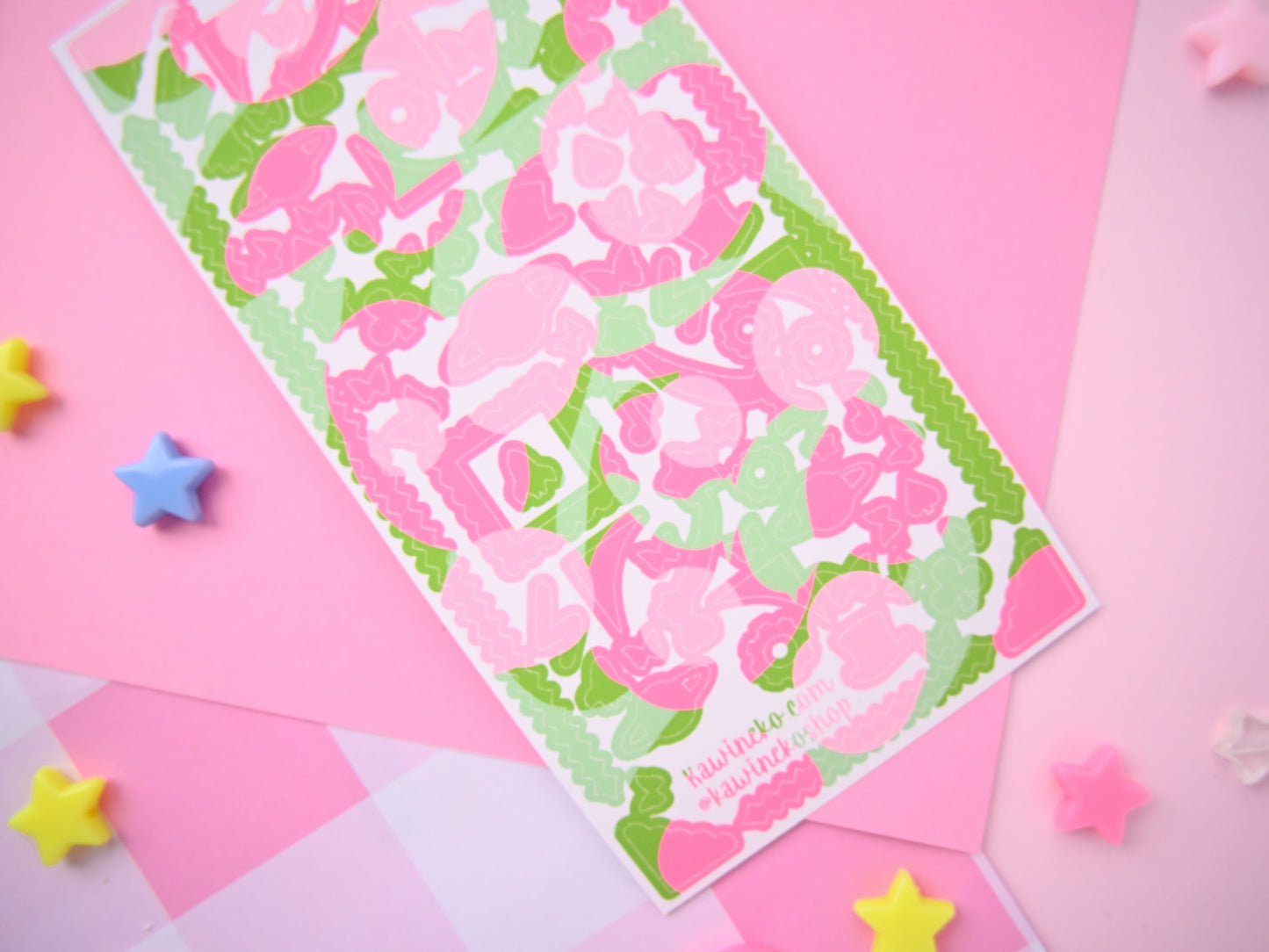 watermelon little shapes sticker sheets with little decos