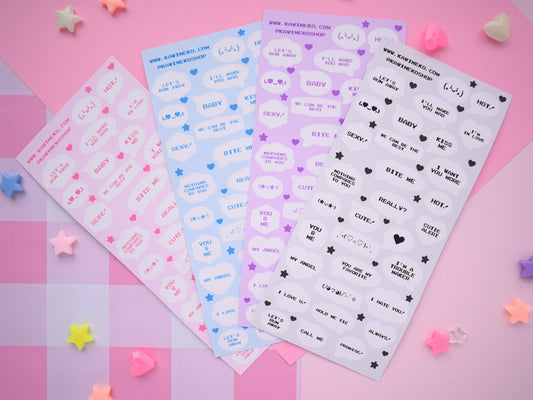 text bubble speech messages sticker sheet polcos toploaders planner journaling