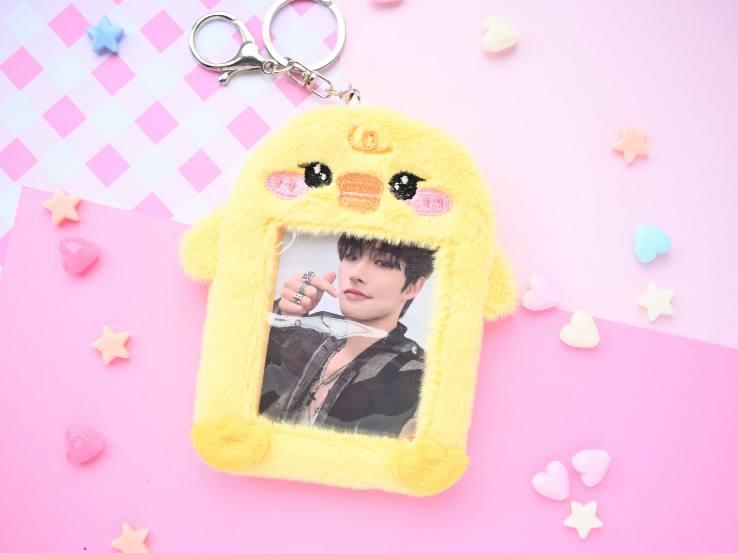 cute fluffy chiken plushie pc holders photocard holder dessert kpop mingi felix