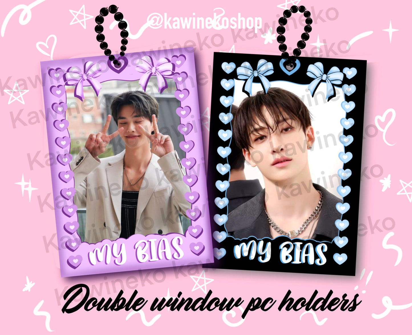 Double Window pc holder My bias acrylic card holder kpop photocard cardholder keychain Gift for fans