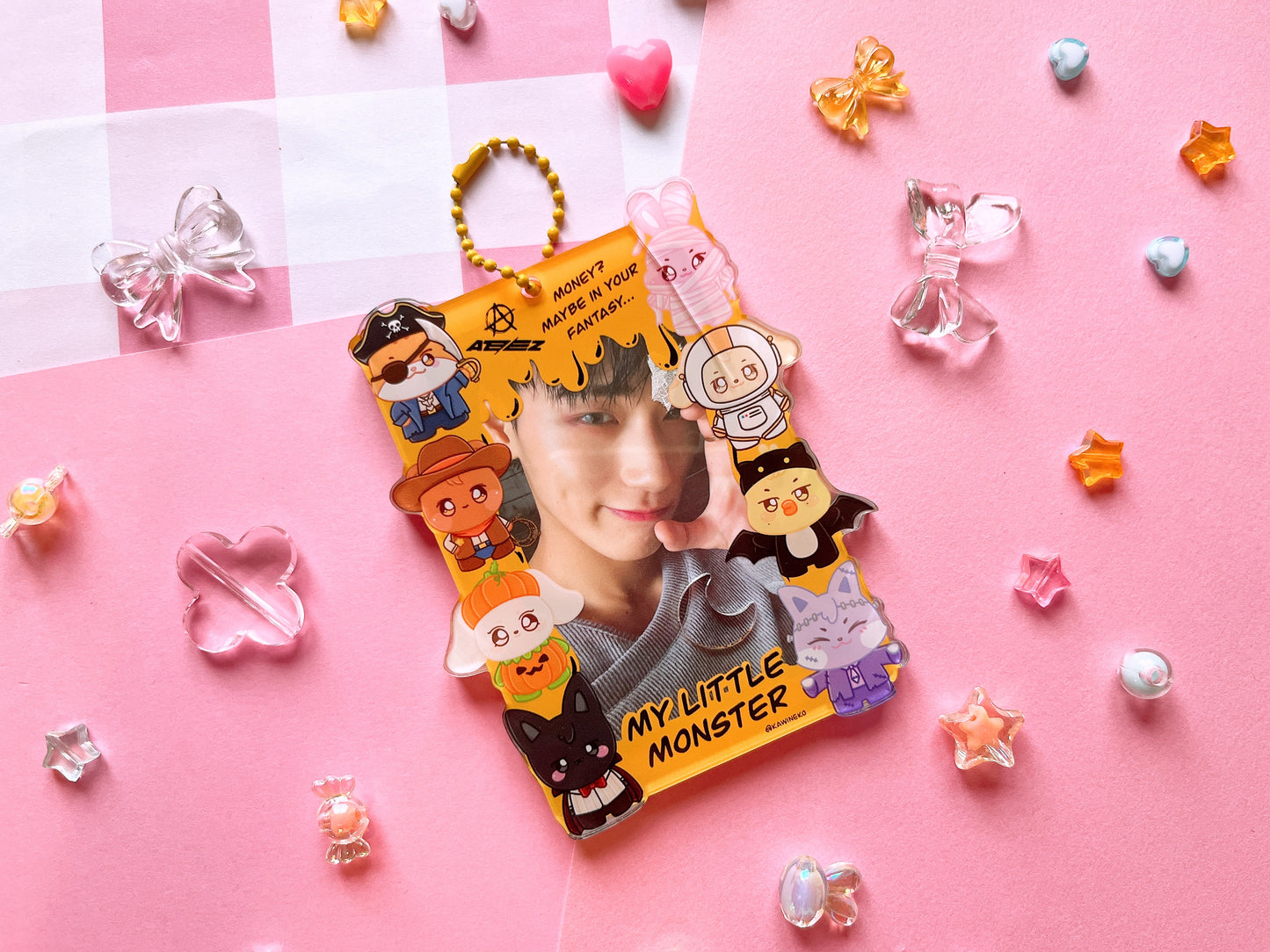 Ateez atiny my monster Double Window pc holder acrylic card holder kpop photocard cardholder keychain Aniteez