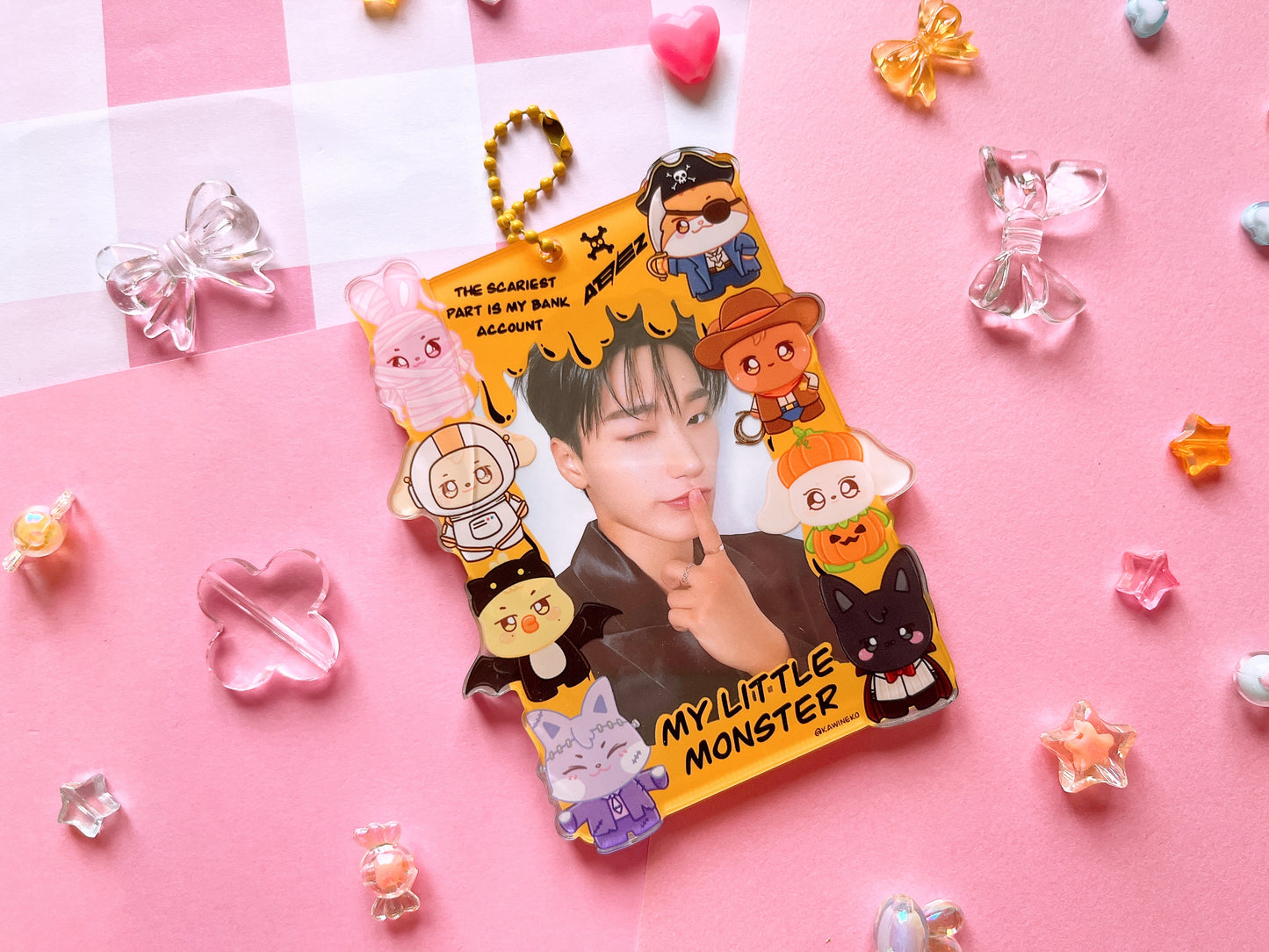 Ateez atiny my monster Double Window pc holder acrylic card holder kpop photocard cardholder keychain Aniteez