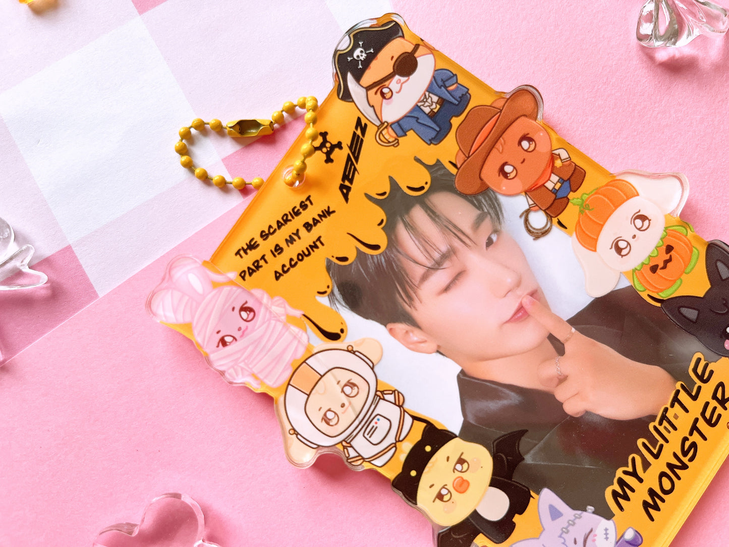 Ateez atiny my monster Double Window pc holder acrylic card holder kpop photocard cardholder keychain Aniteez
