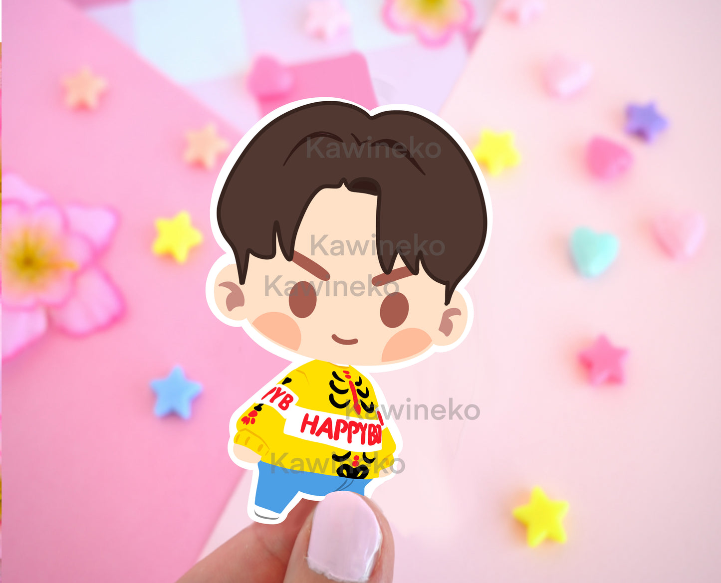 Jungkook JK BTS  chibi waterproof Vinyl sticker Die cut