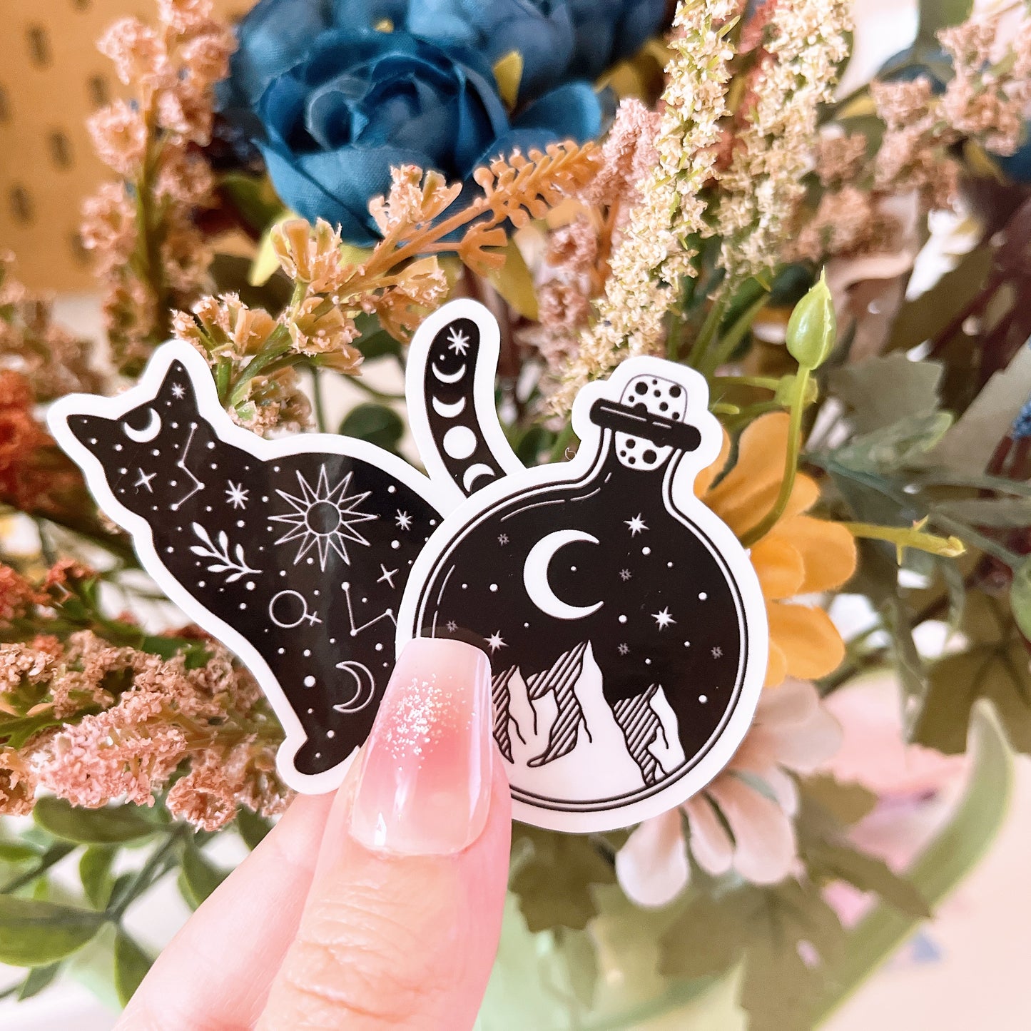 die cut cosmic love boho  waterproof Vinyl stickers