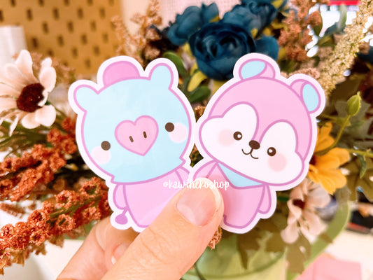 Mang BT21 with and without mask BTS waterproof Vinyl stickers Die cut