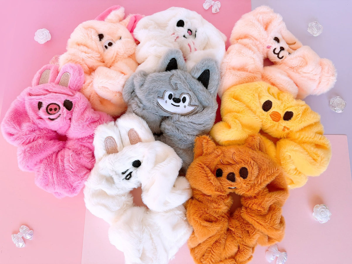 SKZOO Stray Kids Plush Hair Scrunchies Cute Animal Hair Ties & Wristbands