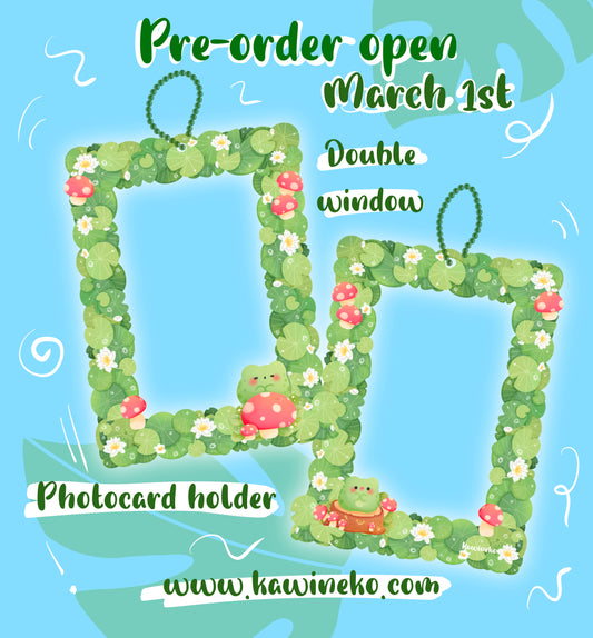 PRE-ORDER lily pond Double Window photocard holder flowers acrylic card holder kpop pc cardholder keychain