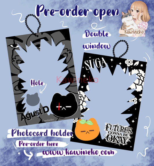 BTS yoongi suga photocard holder army pc keychains charms