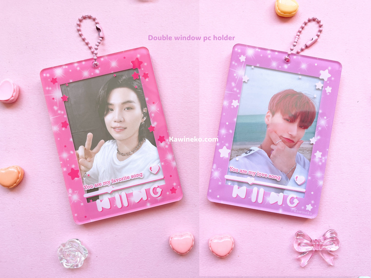 music player playlist photocard holder keychain