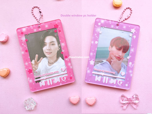 music player playlist photocard holder keychain