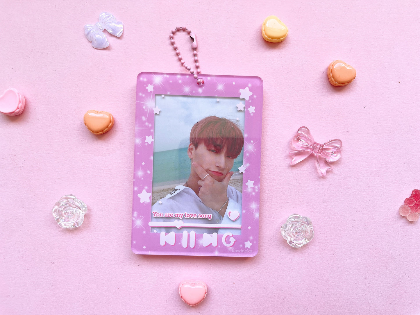 music player playlist photocard holder keychain