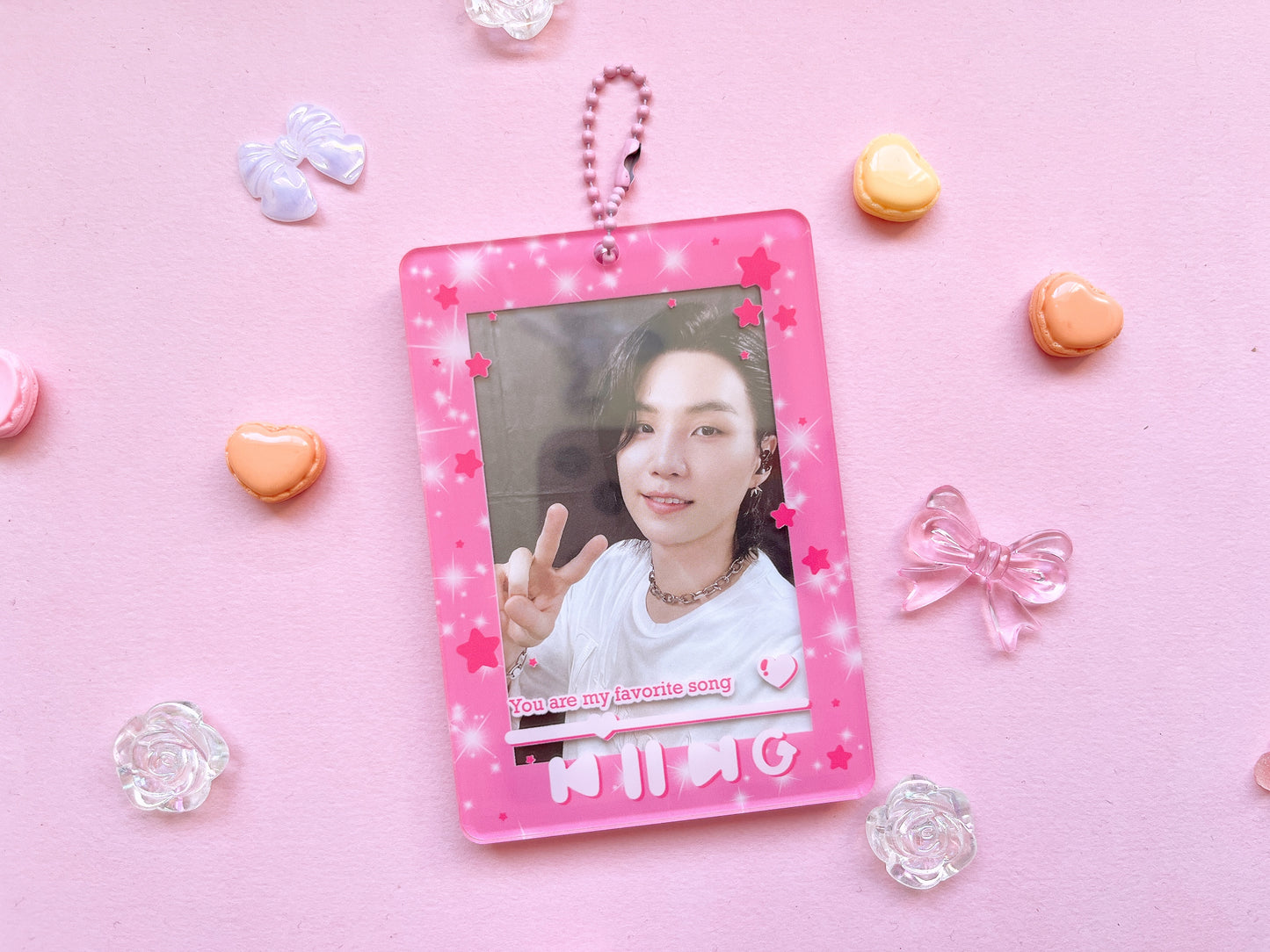 music player playlist photocard holder keychain