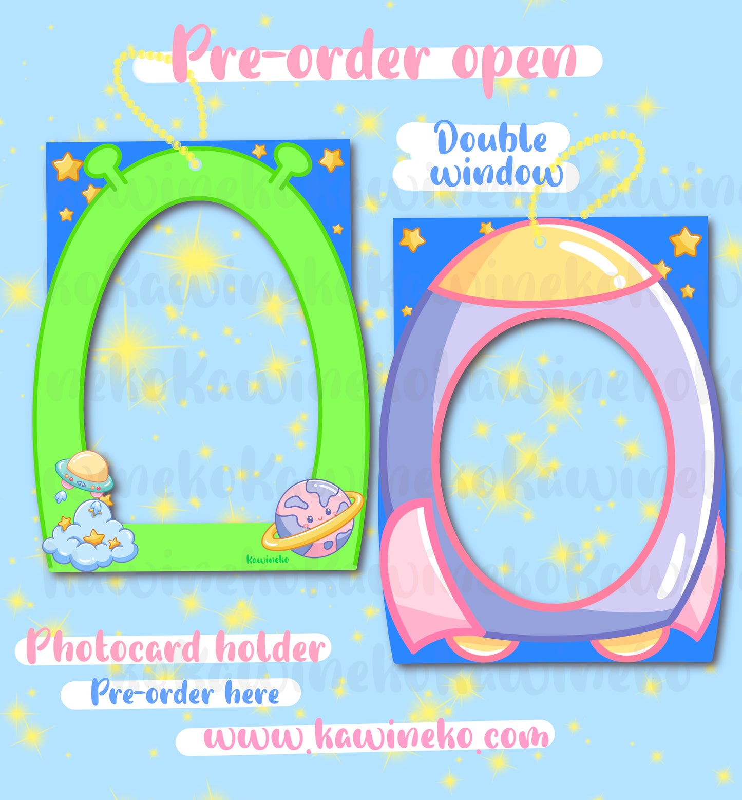 PRE ORDER space alien cute photocard holder keychain kpop anime