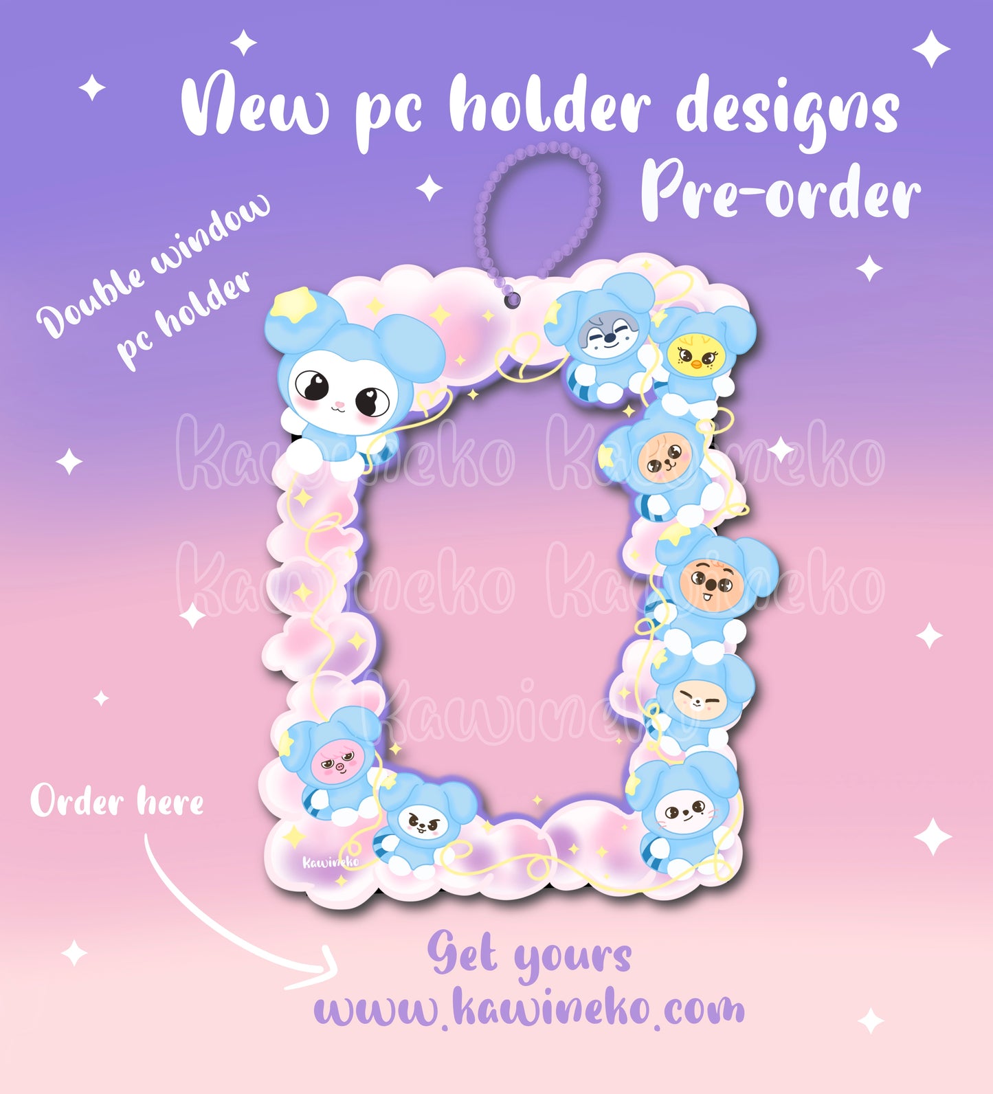 PRE-ORDER// Tasy with skzoo SKZ Stray Kids Double Window pc holder acrylic card holder kpop photocard cardholder keychain