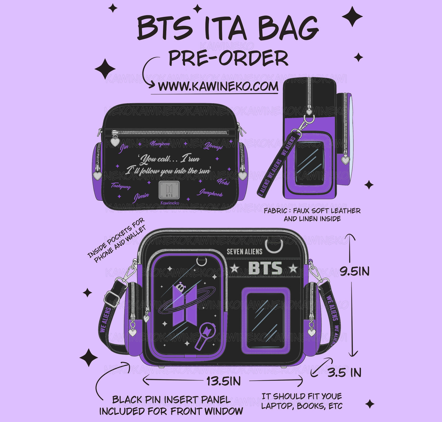 BTS army inspired ita bag bangtan arirang
