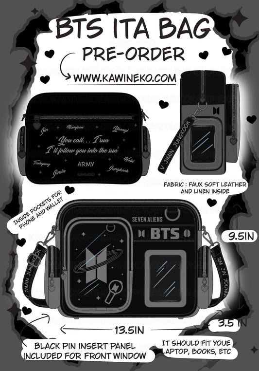 BTS army inspired ita bag bangtan arirang