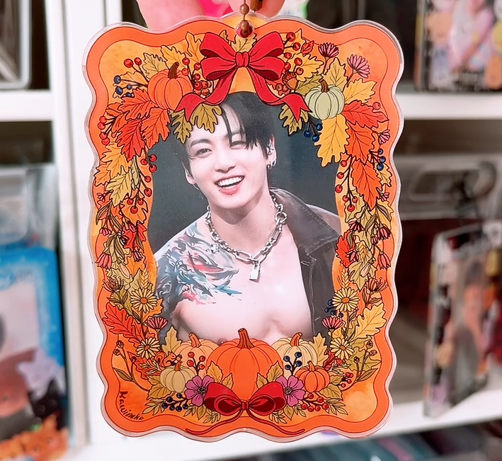 Autumn Fall Double Window photocard holder acrylic pc card holder kpop photocard cardholder keychain