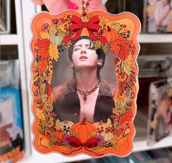 Autumn Fall Double Window photocard holder acrylic pc card holder kpop photocard cardholder keychain