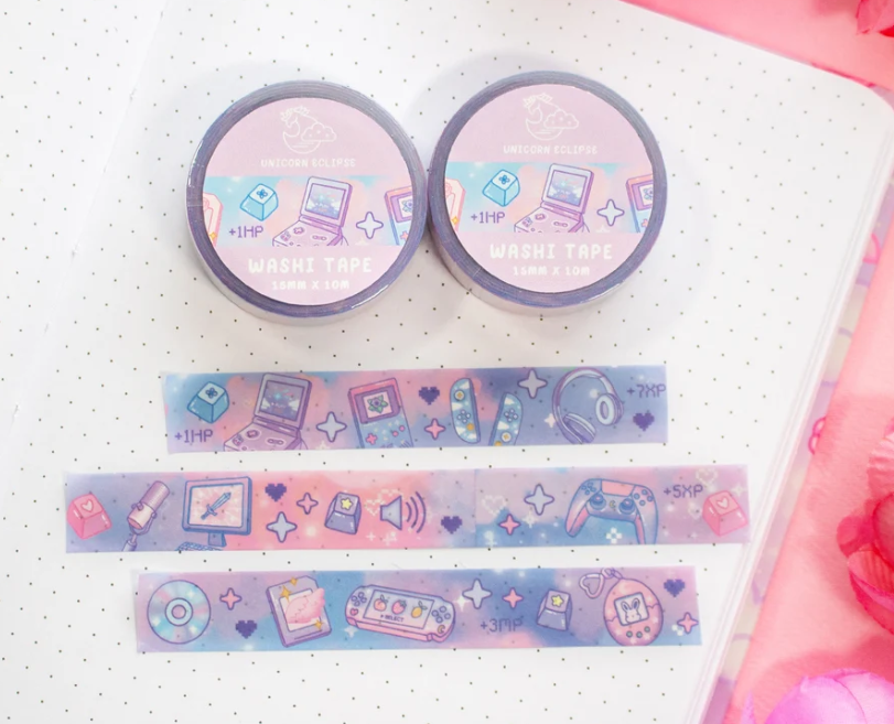 Gaming time Unicorn Eclipse stationery coaster memopad sticky note washi tape pin