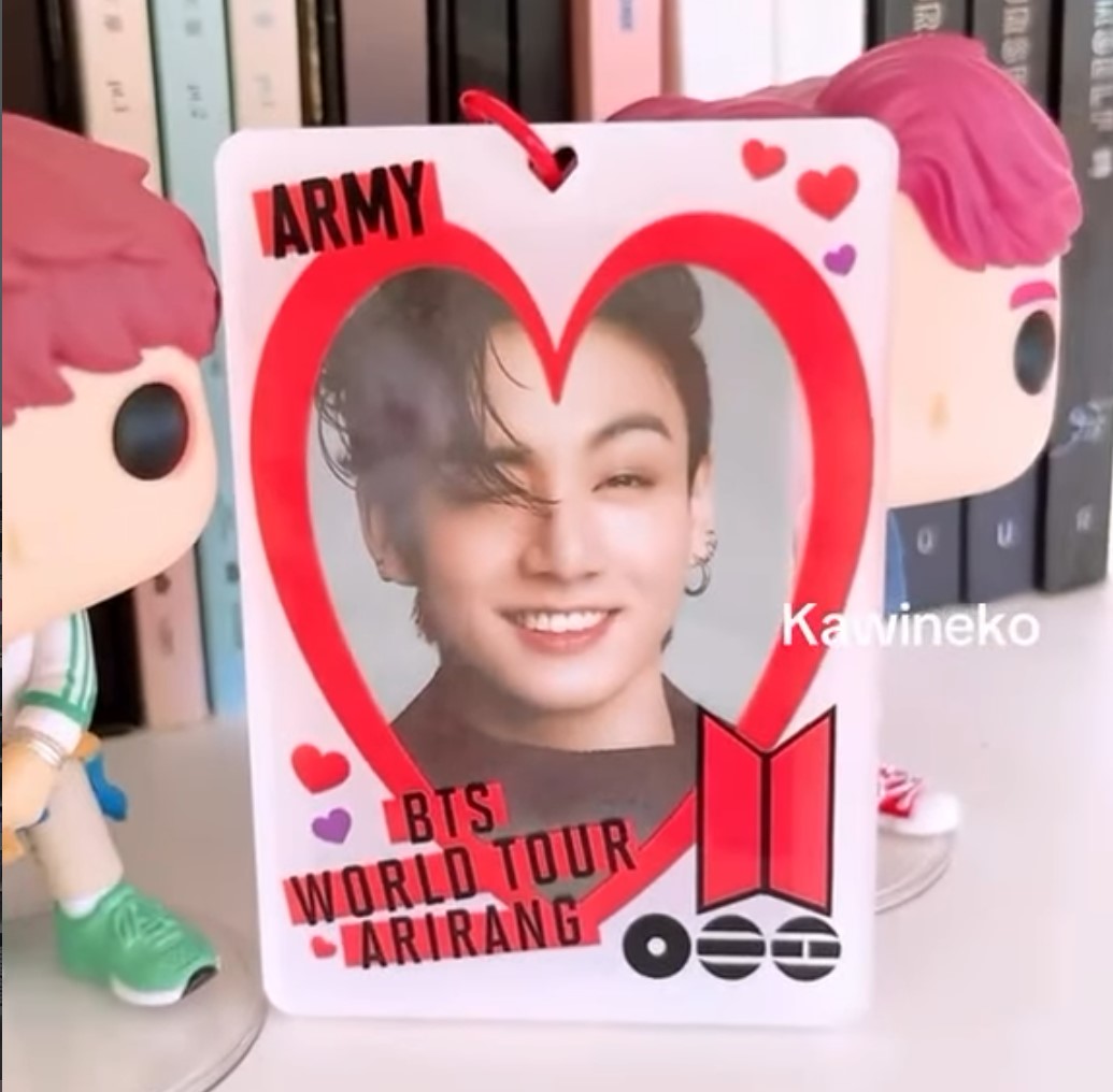 BTS world tour arirang pc holder army photocard keychains charms
