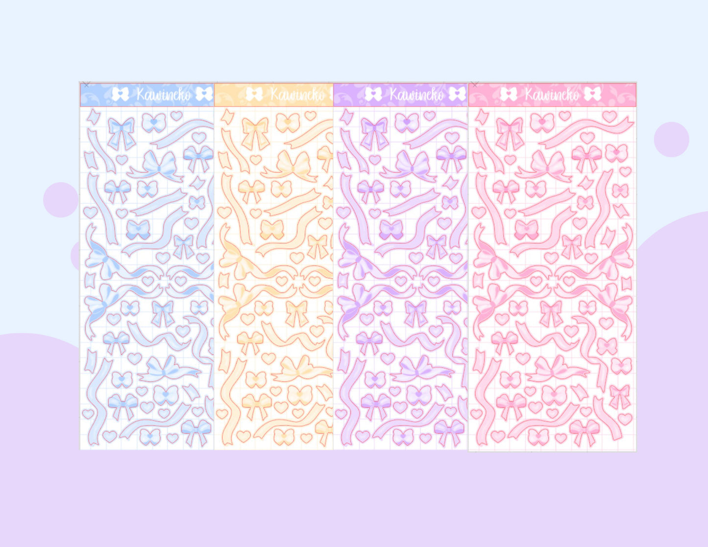 Ribbons and bows decos sticker sheets