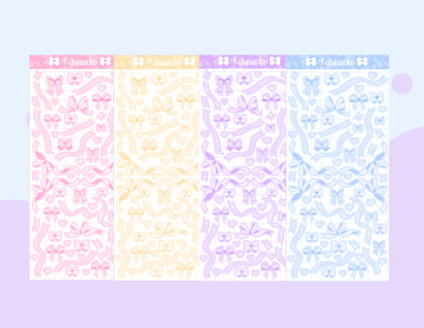 Ribbons and bows decos sticker sheets