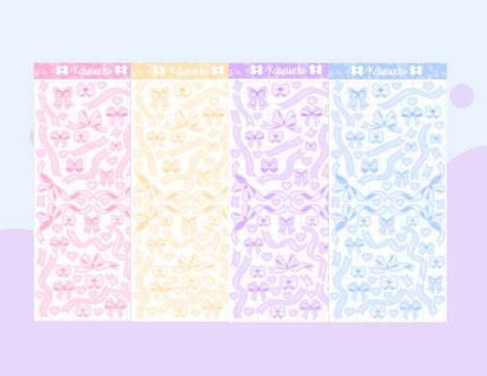Ribbons and bows decos sticker sheets
