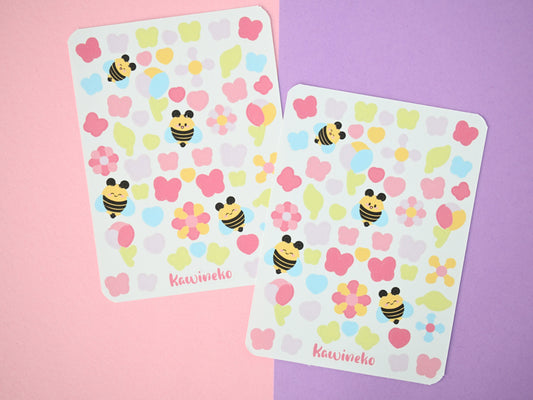 Spring bees and flowers sticker sheets