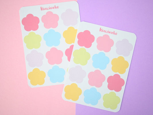 Spring flower concentric shapes  sticker sheets