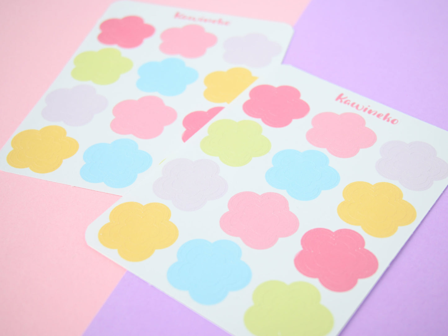 Spring flower concentric shapes  sticker sheets