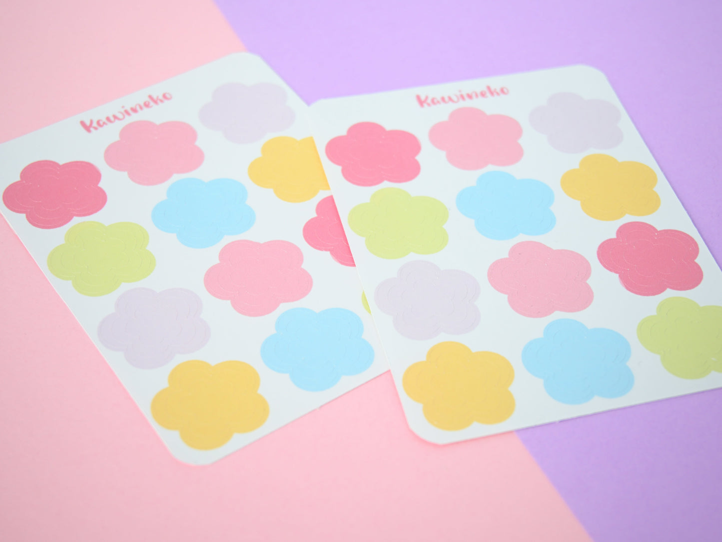 Spring flower concentric shapes  sticker sheets