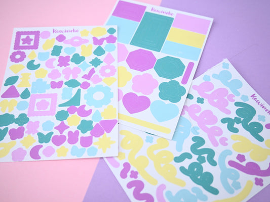 Sinistea color palette deco sticker sheets pokemon inspired