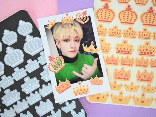 Crowns silver and gold sticker sheets