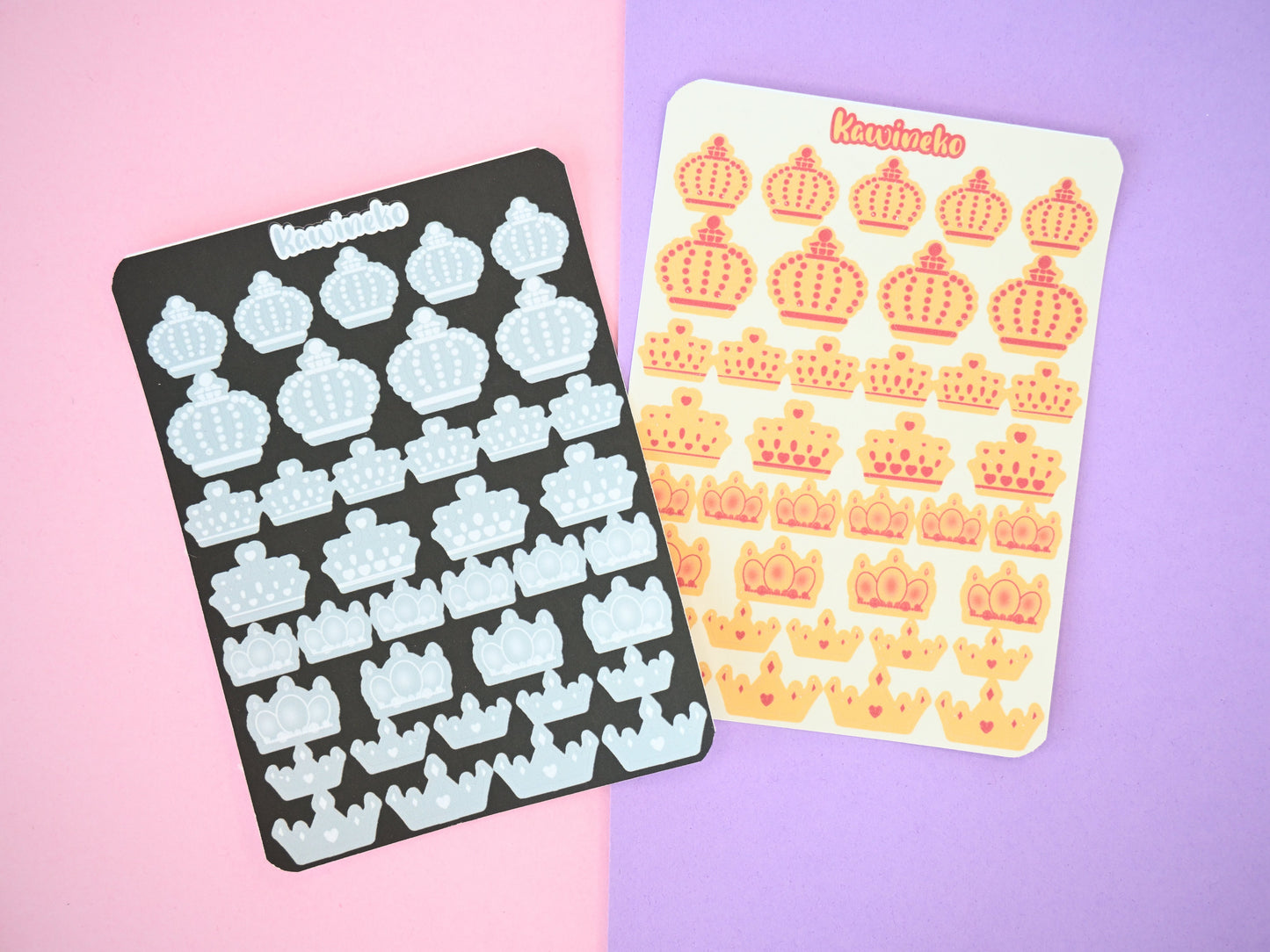 Crowns silver and gold sticker sheets