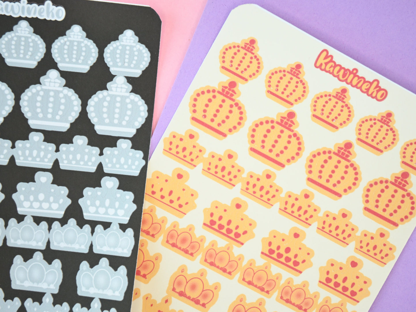 Crowns silver and gold sticker sheets