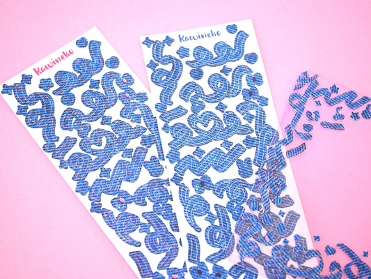 Jeans ribbons stickers sheet