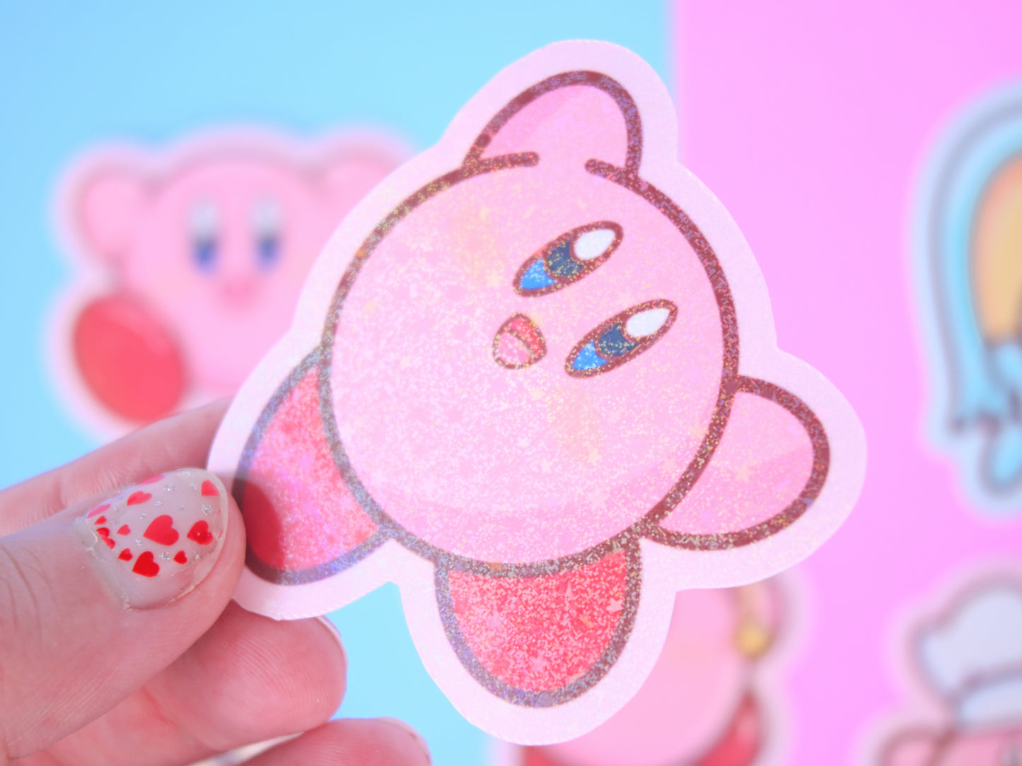 Kirby waterproof Vinyl stickers Die cut