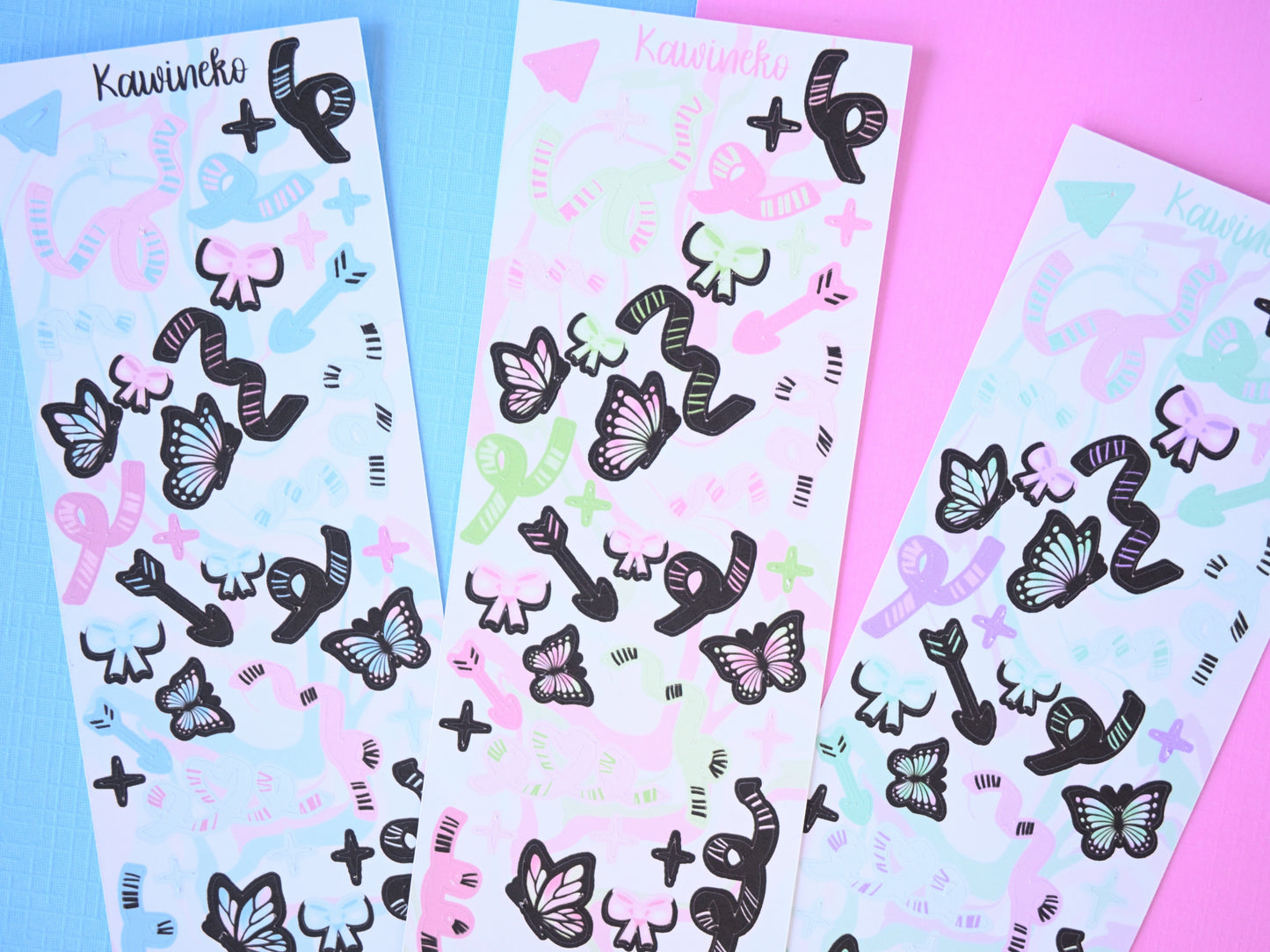 Butterflies and ribbons with little decos stickers