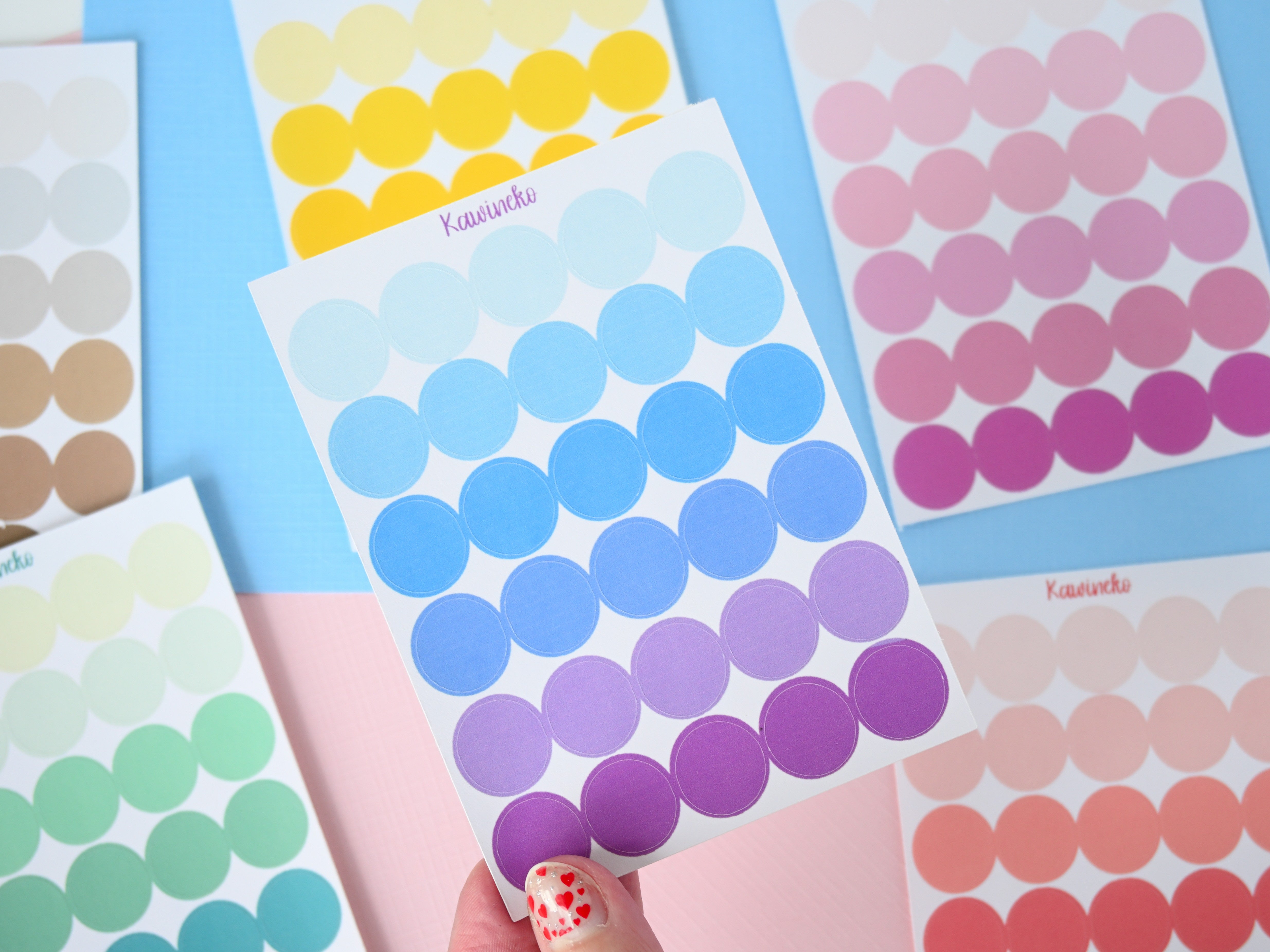 Solid circle stickers – Kawineko